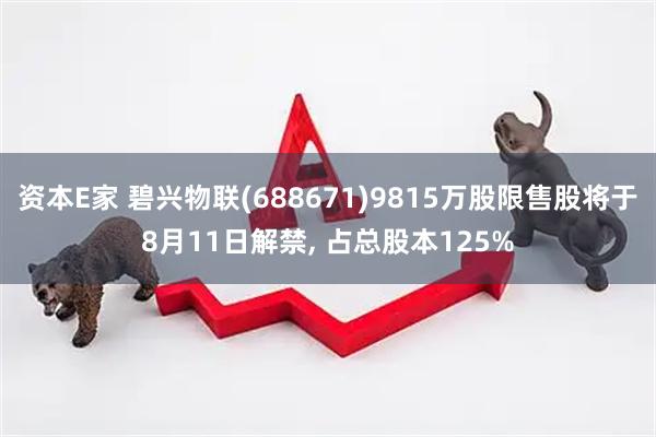 资本E家 碧兴物联(688671)9815万股限售股将于8月11日解禁, 占总股本125%